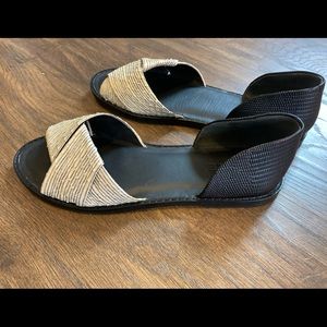 Vince Idara D’Orsay Flats Pinstripe & Black